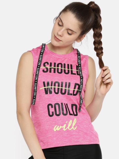 

Ajile by Pantaloons Women Pink Printed Round Neck T-shirt