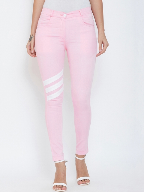 

Rider Republic Women Pink Slim Fit Solid Cigarette Trousers