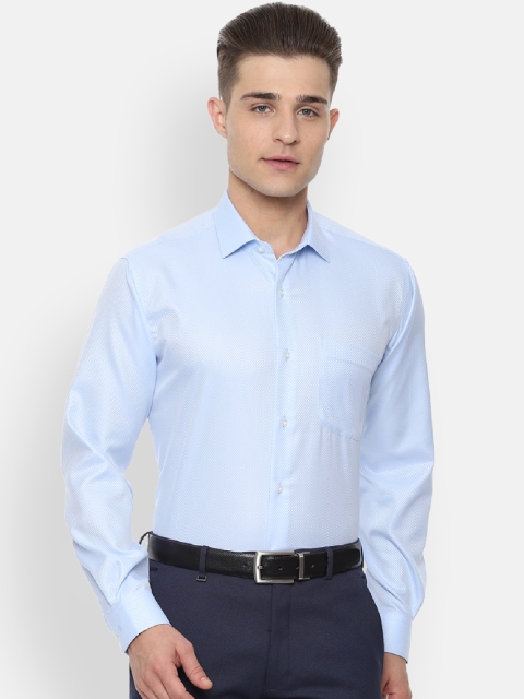 

Van Heusen Men Blue & White Regular Fit Self Design Formal Shirt