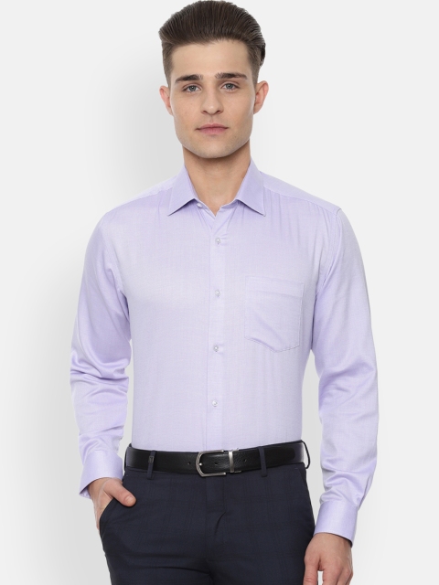 

Van Heusen Men Lavender & White Regular Fit Self Design Formal Shirt