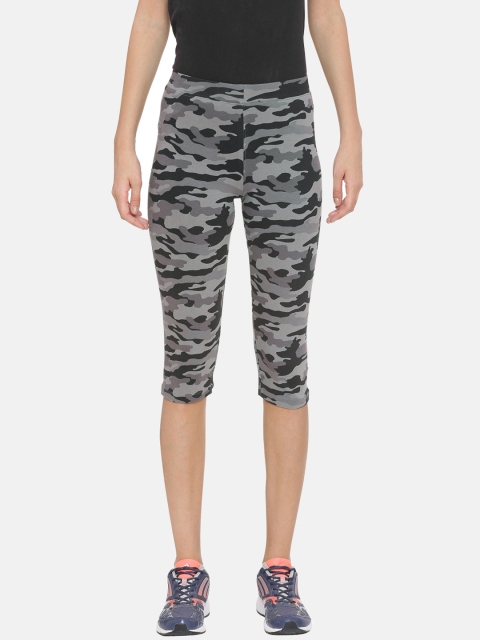 

Slumber Jill Women Grey & Black Printed Skinny Fit Capris