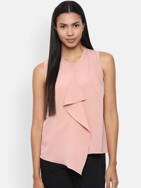 

Van Heusen Woman Peach-Coloured Solid Top