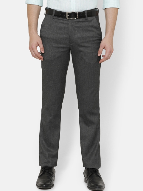 

Double Two Men Grey Comfort Regular Fit Solid Formal Trousers