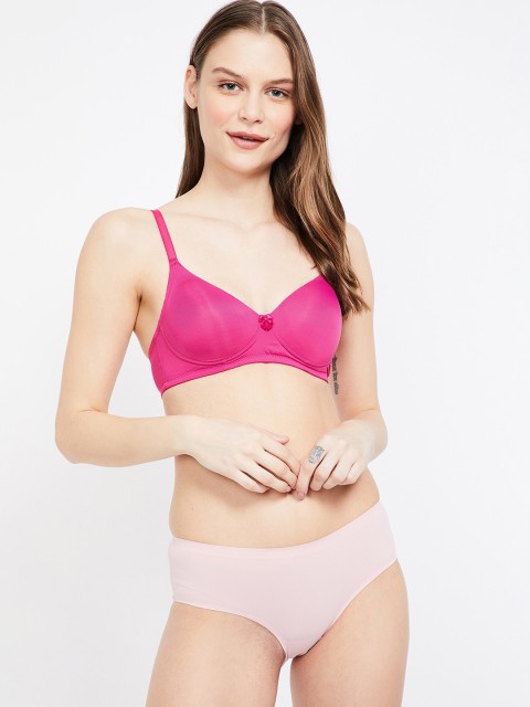 

Ginger by Lifestyle Fuchsia Solid Non-Wired Lightly Padded T-shirt Bra 8903742311149