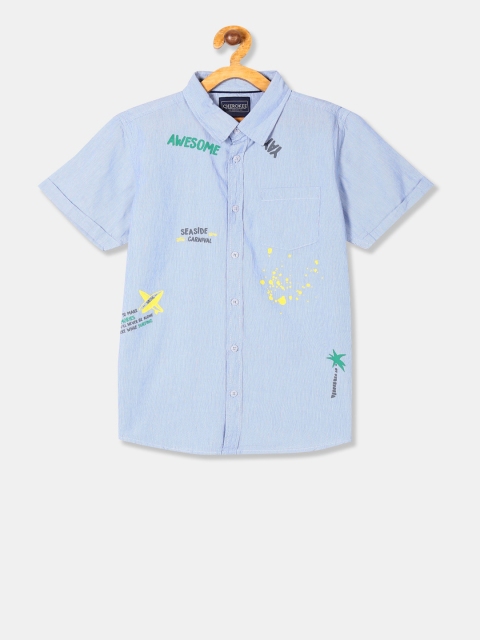 

Cherokee Boys Blue Regular Fit Printed Casual Shirt