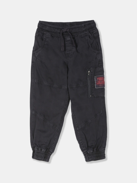 

Cherokee Boys Black Solid Pure Cotton Joggers, Charcoal