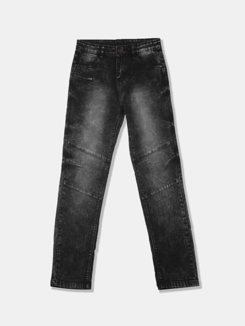 

Cherokee Boys Charcoal Grey Slim Fit Mid-Rise Clean Look Jeans