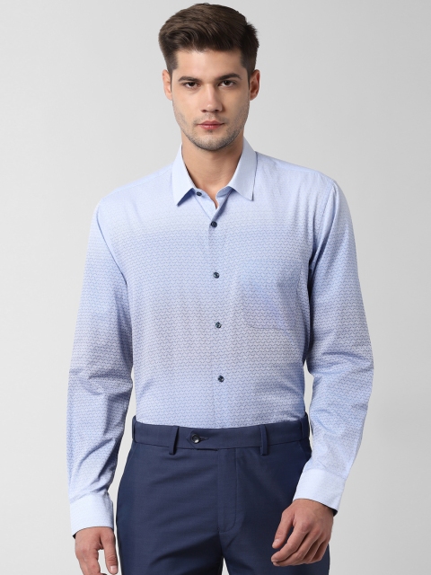 

Peter England Men Blue Regular Fit Printed Formal Shirt