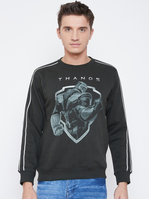 

Octave Men Olive Green Thanos Printed Sweatshirt
