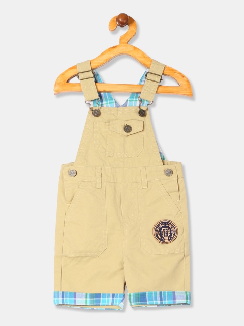 

Cherokee Boys Beige Solid Pure Cotton Dungaree
