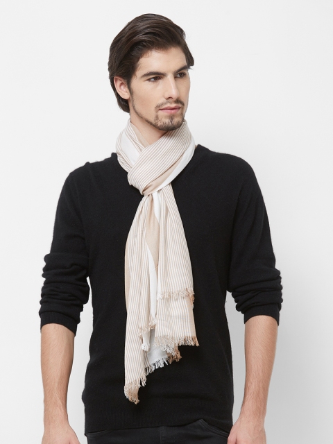 

Vozaf Men Beige & White Striped Mufflers