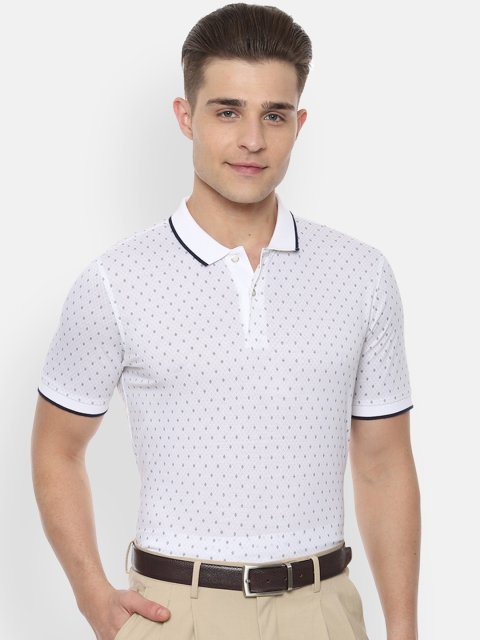 

Van Heusen Men White Printed Polo Collar T-shirt