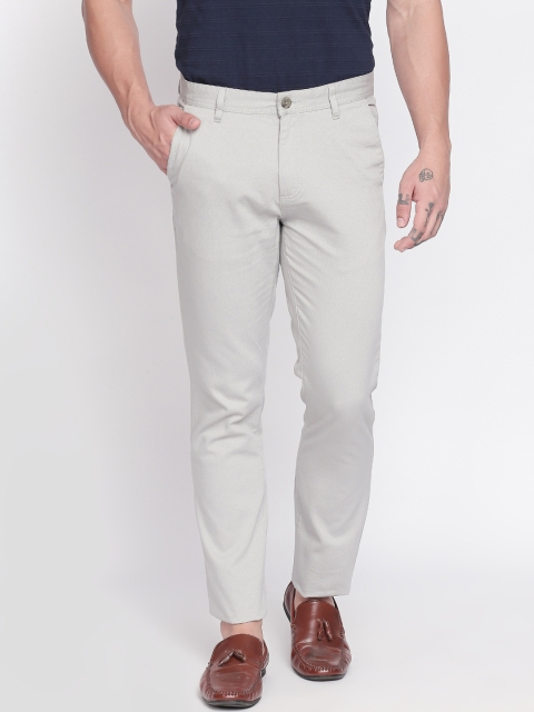 

BYFORD by Pantaloons Men Grey Regular Fit Solid Regular Trousers