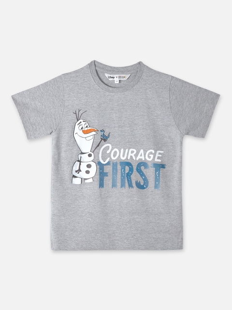 

DISNEY X ZILINGO Boys Grey Printed Round Neck T-shirt