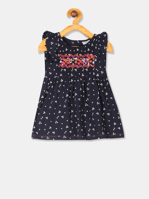 

Donuts Girls Blue Printed Fit and Flare Dress
