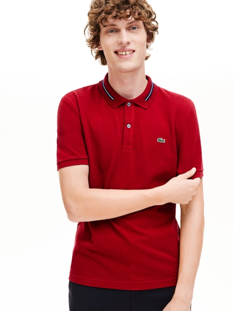 

Lacoste Men Red Solid Polo Collar T-shirt