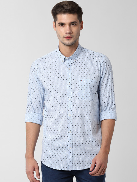 

Peter England Casuals Men Blue Slim Fit Printed Casual Shirt