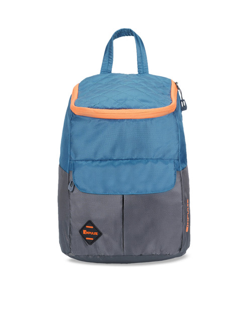 

Impulse Women Blue & Grey Solid Backpack