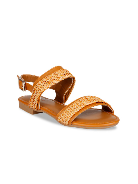 

Allen Solly Woman Brown Woven Design Open Toe Flats