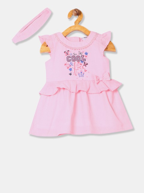 

Donuts Girls Pink Printed Fit and Flare Dress
