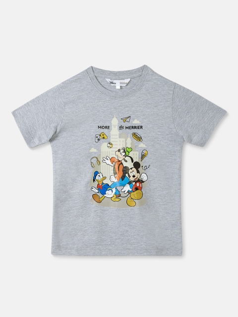 

DISNEY X ZILINGO Boys Grey Printed Round Neck T-shirt