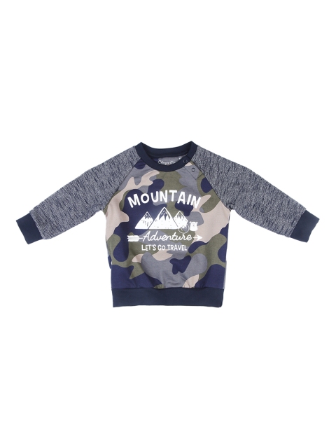 

Chirpie Pie by Pantaloons Boys Olive Green & Blue Printed Sweatshirt