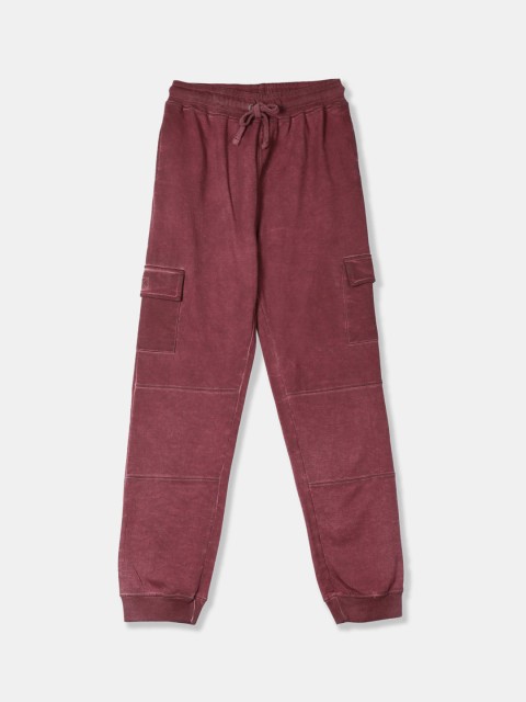 

Cherokee Boys Maroon Solid Straight-Fit Pure Cotton Joggers