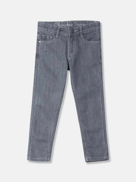 

Cherokee Boys Grey Slim Fit Mid-Rise Clean Look Jeans