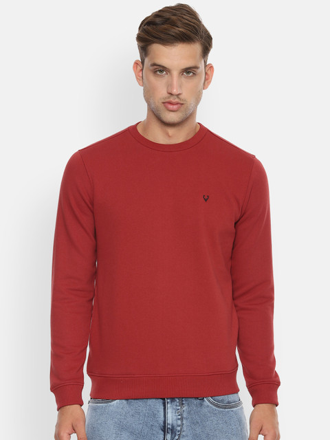 

Allen Solly Men Red Solid Sweatshirt