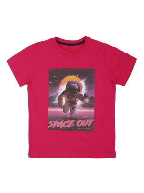 

Allen Solly Junior Boys Pink Printed Round Neck T-shirt