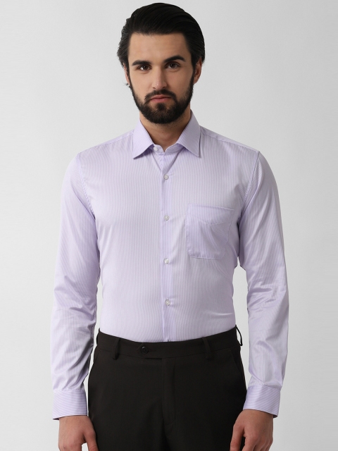 

Peter England Elite Men Purple Slim Fit Striped Formal Shirt