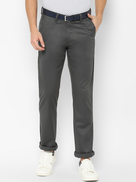 

Allen Solly Men Grey Regular Fit Solid Regular Trousers