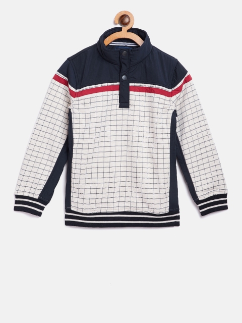 

Octave Boys Off-White & Navy Blue Checked Sweatshirt