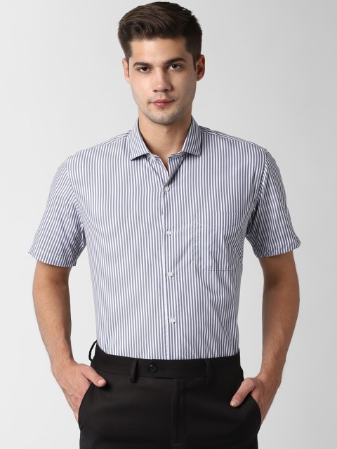 

Peter England Men Blue & White Regular Fit Striped Formal Shirt