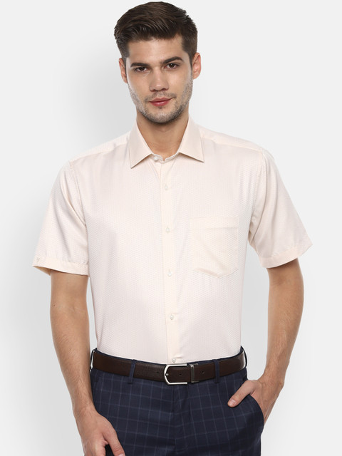 

Van Heusen Men Beige Regular Fit Printed Formal Shirt