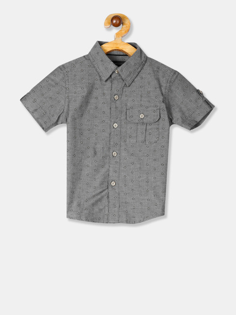 

Cherokee Boys Grey Regular Fit Printed Casual Shirt