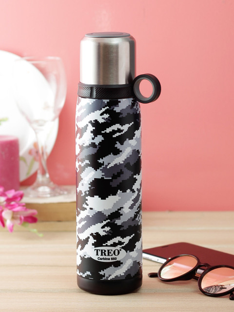 

Treo Black & Grey Camouflage Carbine-650 Vaccum Insulated Hot & Cold Stainless Steel Water Bottle 600 ml