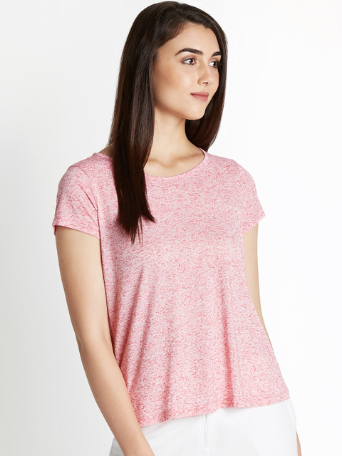 

Dreamz by Pantaloons Women Pink Solid Round Neck Lounge T-shirt