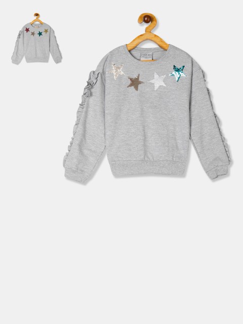 

Cherokee Girls Grey Sequin Ruffle Trim Sweatshirt