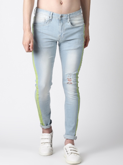 

Blue Saint Men Blue Slim Fit Mid-Rise Low Distress Jeans