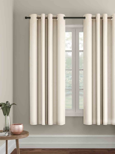 

eyda Cream-Coloured Single Room Darkening Window Curtain