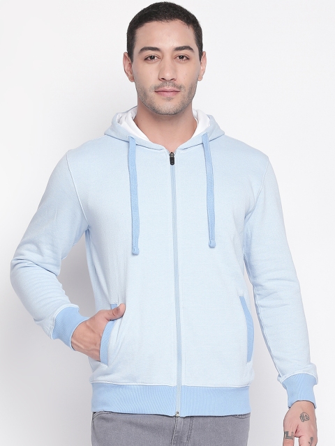 

BYFORD by Pantaloons Men Blue Printed Hooded Sweatshirt