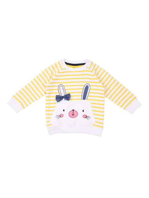 

Chirpie Pie by Pantaloons Girls Yellow & White Striped Sweatshirt