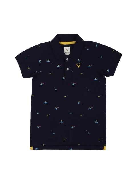 

Allen Solly Junior Boys Navy Blue Printed Polo Collar T-shirt