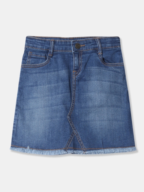 

Cherokee Girls Blue Washed Mini A-Line Denim Skirt