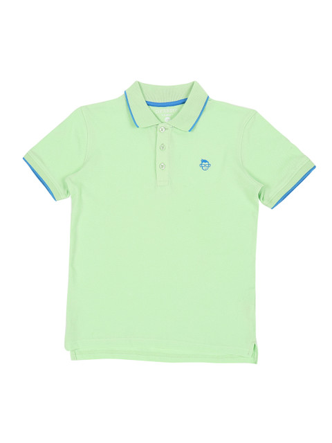 

Pantaloons Junior Boys Lime Green Solid Polo Collar T-shirt