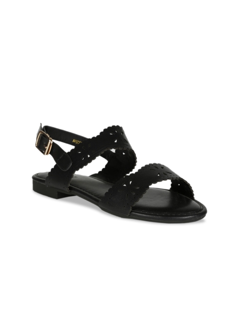 

Allen Solly Woman Black Textured Open Toe Flats