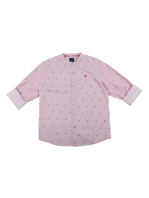 

Allen Solly Junior Boys Pink & White Regular Fit Striped Casual Shirt