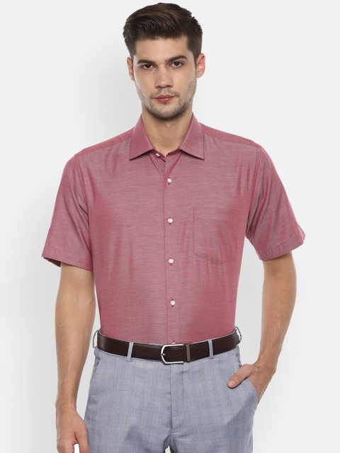 

Van Heusen Men Maroon Regular Fit Self Design Formal Shirt
