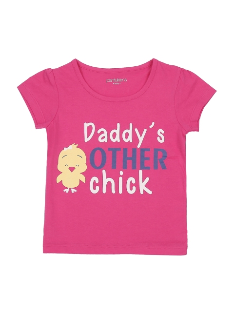 

Pantaloons Baby Girls Pink Printed Round Neck T-shirt